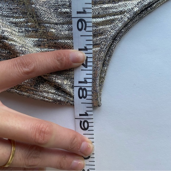 Moulinette Soeurs by Anthropologie shimmer silver gold festive tank top S - Picture 12 of 13